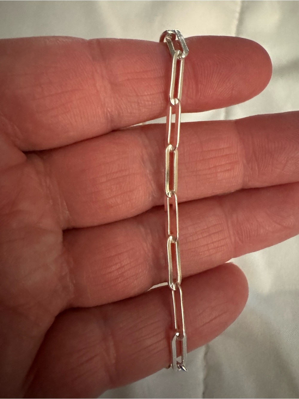 Solid sterling silver paper clip chain 3mm - Picture 2 of 8
